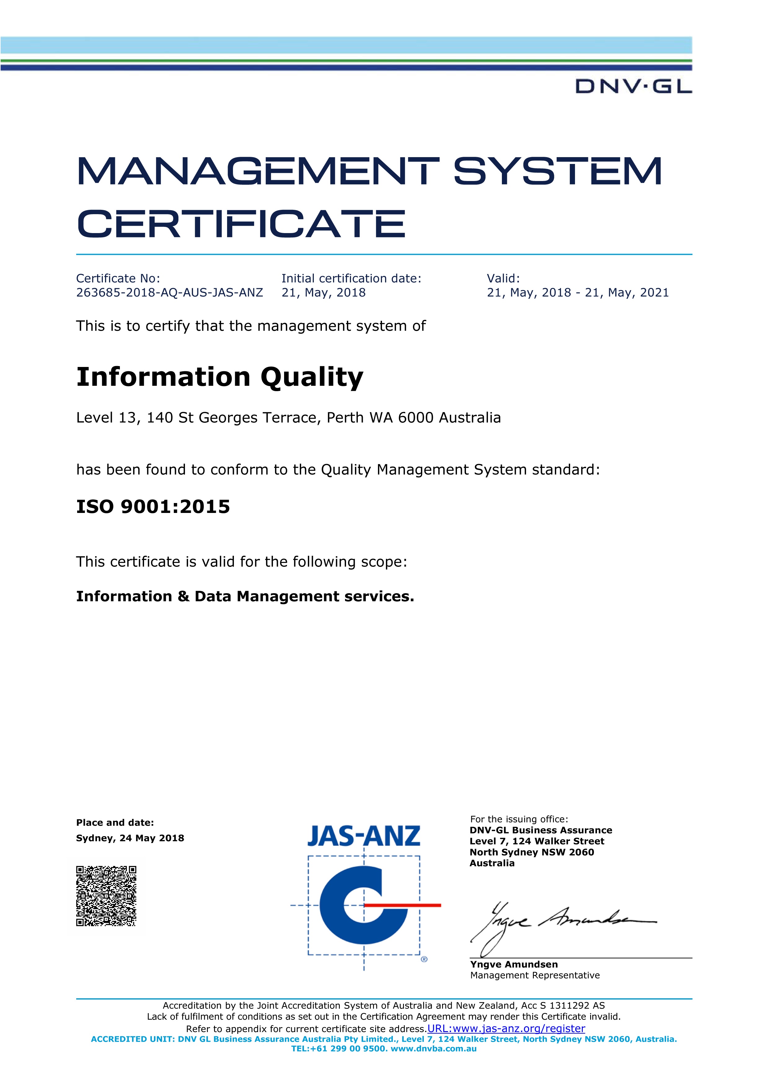 INFORMATION QUALITY 9001 2015 CERTIFICATE FULL 2