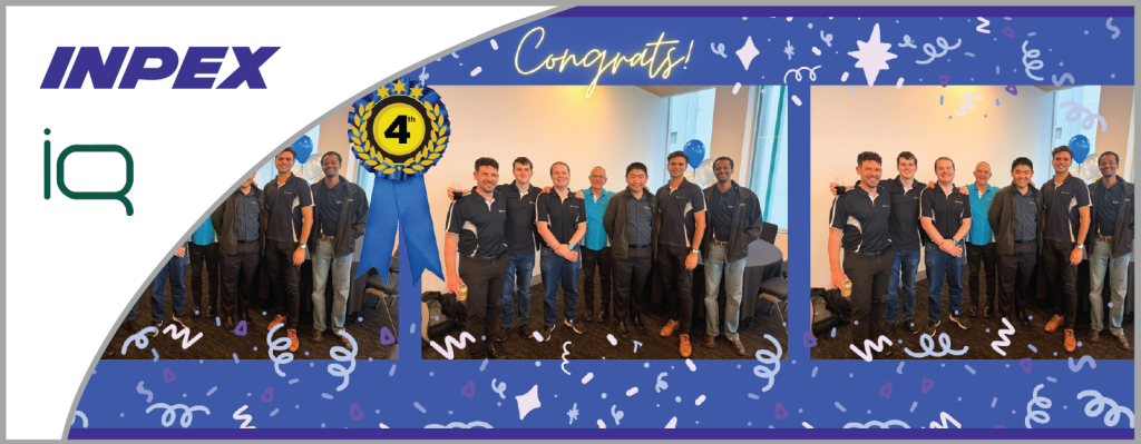 Members of the IQ INPEX drafting team were recently invited to compete in the INPEX Quiz Night.

Their enthusiasm was well expressed by not only their team name, “Let’s Get I-Quizzical”, but also finishing 4th in a fierce competition, only a couple of points away from top-spot!!